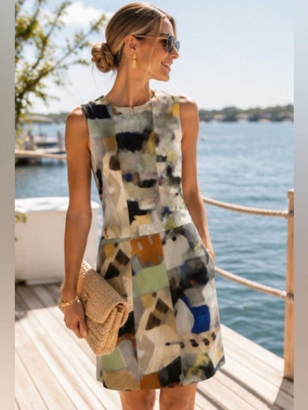 Yigal Azrouël Abstract Art Dress | Akris-Inspired Luxury Sheath | Size 6